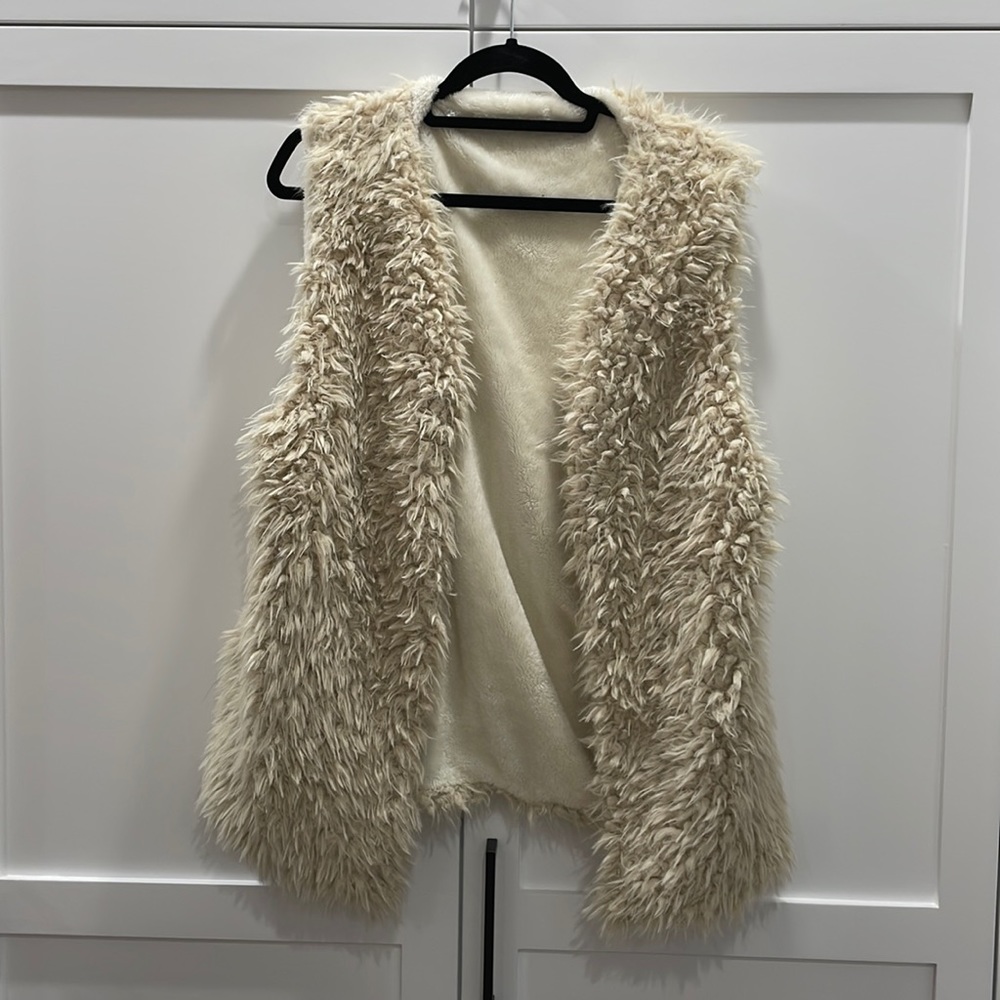 Soft cream fur vest